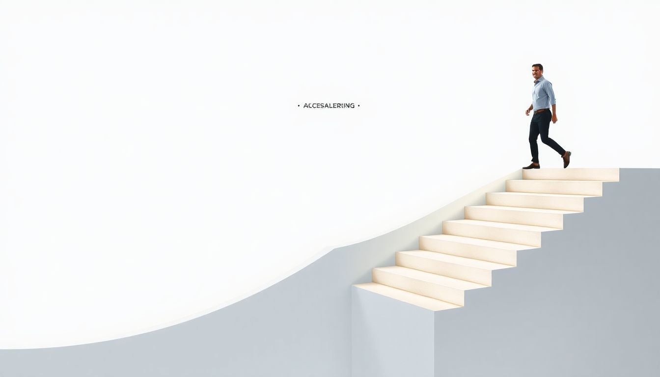 명확한 목표 설정, 꾸준함, 능동적인 문제 해결 능력을 상징하는 3단계 학습 과정을 나타내는 이미지